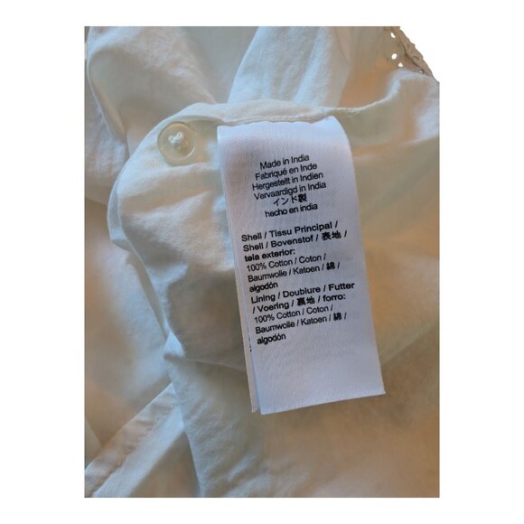 J. Crew | Button Front Mini Eyelet Dress | Ivory | Women’s Size 14 - Picture 9 of 14